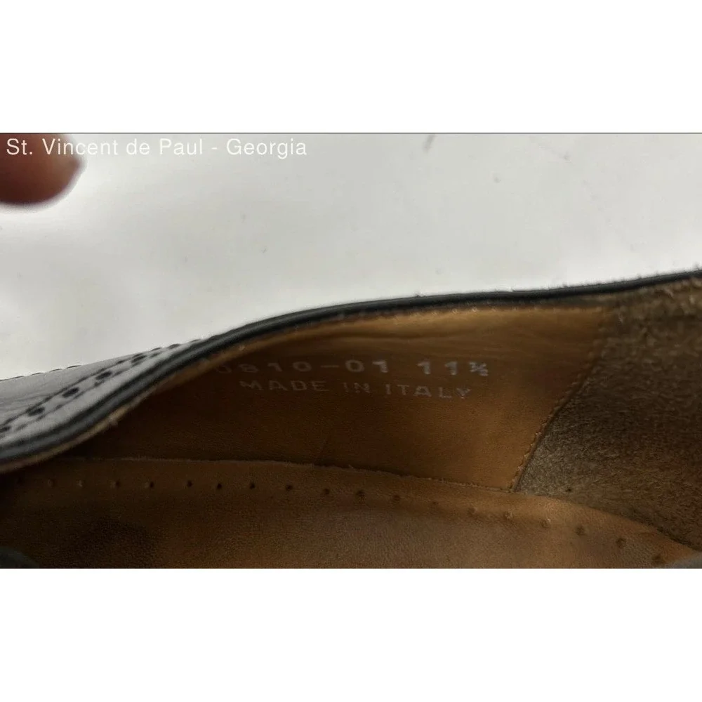 Florsheim Black Royal Imperial‎ All Leather Italian Made Oxford Shoe Men 11.5